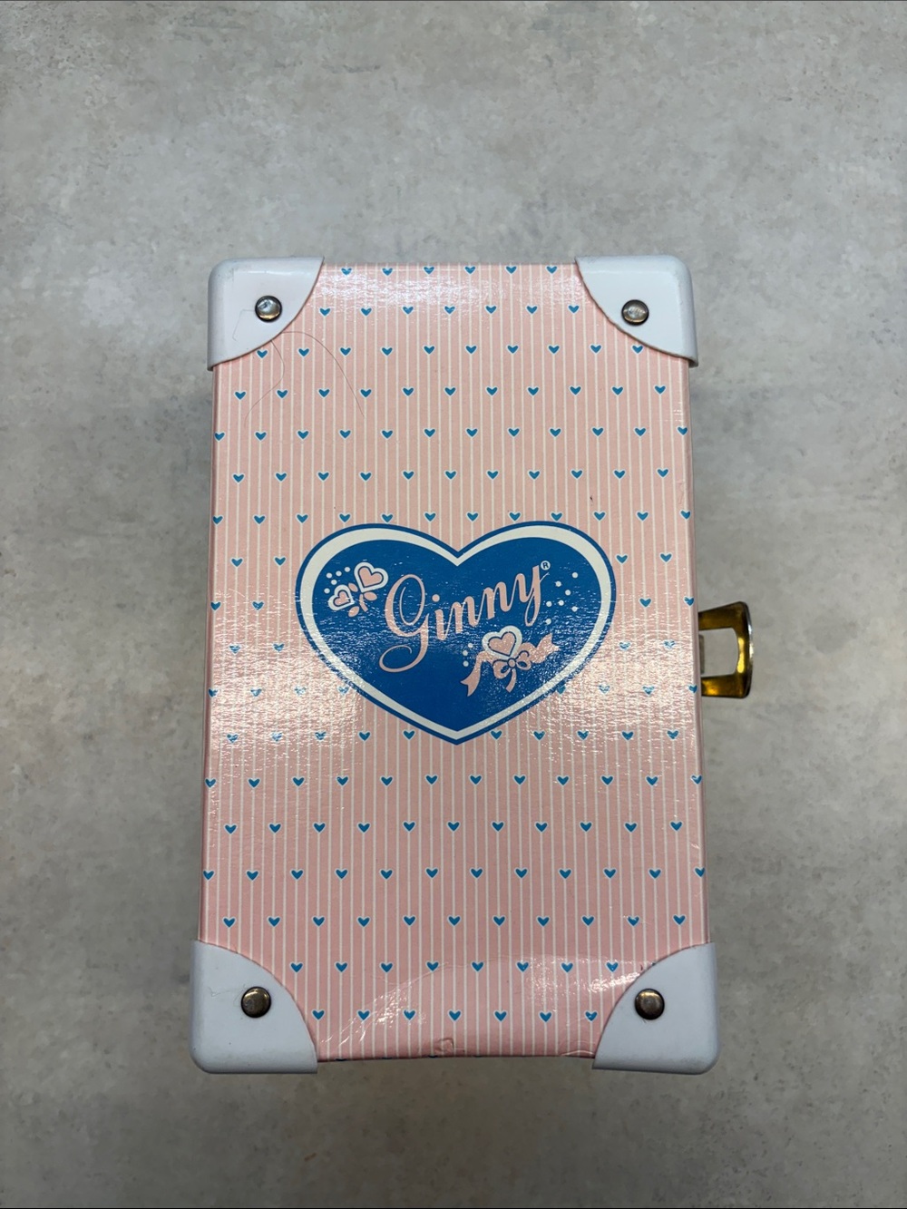 1987 vintage Pink Interior suitcase with Gold-Tone Hardware Ginny